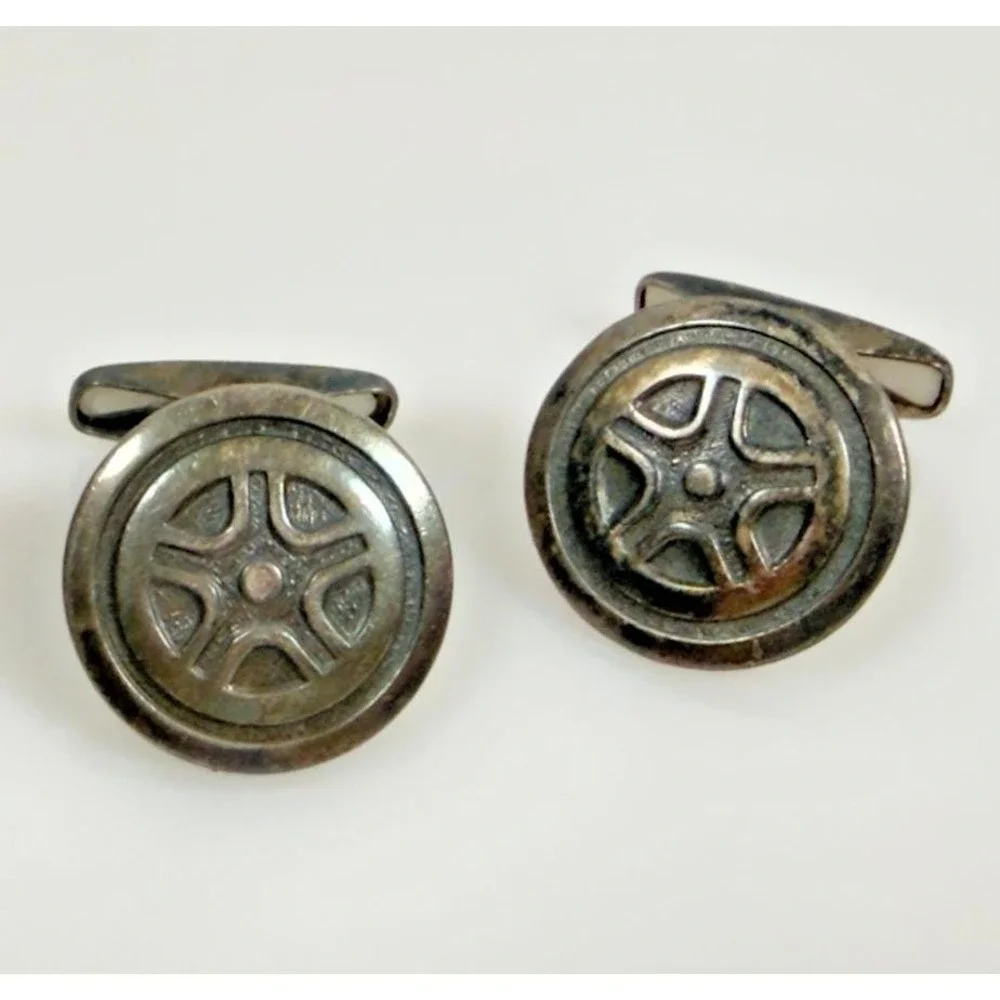 Vintage Modernist Cuff Links 916 Silver Kupittaan Kulta Finland 1965
